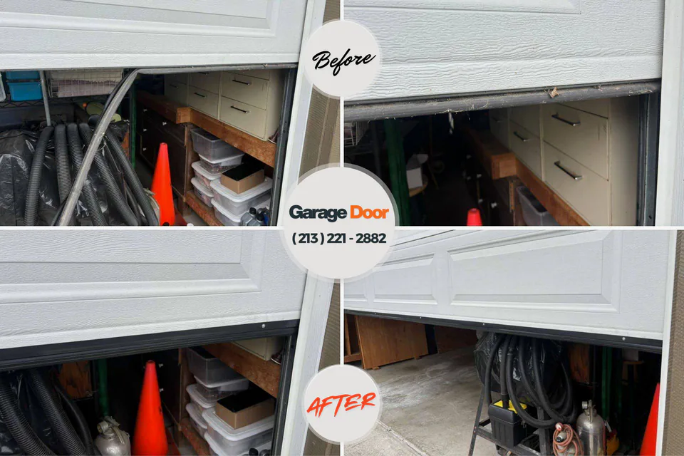 Before and after: garage door repair Gosport, IN